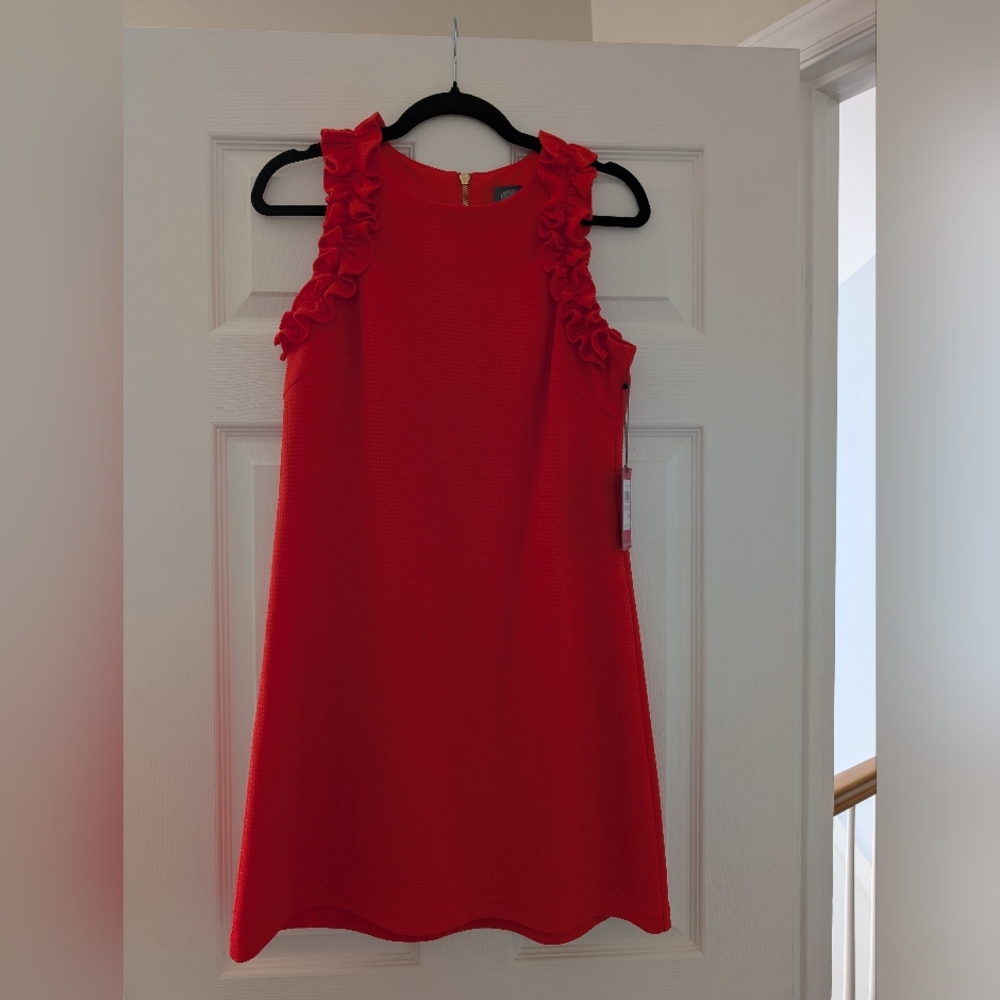 Vince Camuto Ruffle Shoulder Dress